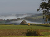 The sun imposing itself in the early morning hours