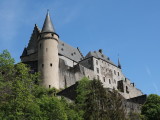Vianden castle seen from the access path