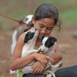 Girl with puppies, Ua Huka