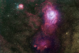 Lagoon and Trifid Nebulae in Saggitarius