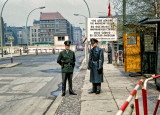 The Soviet side of the crossing was manned by GDR border police (not Soviet troops)