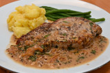 Pork Steaks with Cider and Tarragon Sauce