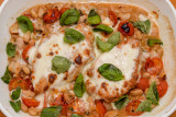 Mozarella Chicken with Tomatoes, Basil and Canellini Beans