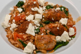 Sausage Meatballs with Feta and Spelt Risotto