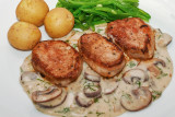 Pork Escalopes with Mushroom Dill Sauce