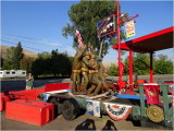 Wallowa - Melinckos Areo Cafe - Display of Gunnys war memorial items (Gunny was our neighbor)