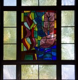 Stained glass window in chapel 