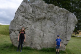 Grandaugther Paulina and Elloit at Avebury stones.