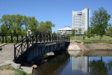Footbridge over the Svislach River to the Hotel Belarus, Minsk