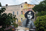 Mural of a woman near Odessa Railway Station