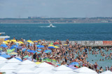 Crowded beach on a warm July day, Odessa