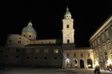 Residenzplatz at night with Salzburg Cathedral