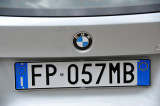 Italian license plate of our rental car