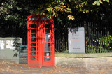 Red telephone box near the Fitzwilliam Museum