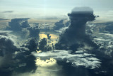 Towering clouds over Indonesian waters