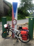 Arriving at the Czech border with Saxony after 6 days cycling from Česk Krumlov