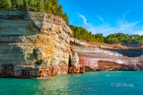 Pictured Rocks - Kayaks In Front Of Cliff