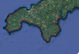 September 2020 Map of our week long backpack Cornwall 