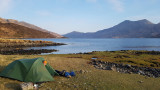 April 21 Loch Hourn camp in the morning