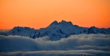 Orange Sky over Mount Olympus, Olympic National Park, Olympics Mountain, Washington 869a