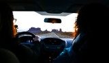 Driving toward sunrise on US 163 Scenic, Monument Valley, Utah 080