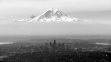 Mount Rainier Floating above Seattle Skyline, Washington 153 