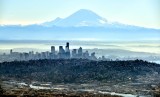 Seattle Skyline and Space Needle and Mount Rainier from Ballard in January 2019 841