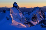 Chimney Rock, Lemah Mountain, Mount Adams, Mount Rainier, Cascade Mountains, Washington 345a 