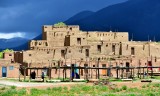 Taos Pueblo or Pueblo de Taos, North House, Pueblo Peak, Taos Mountain, New Mexico 396 