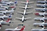 Boeing 737-8 MAX over flow parking, Boeing Field, Seattle, Washington 422