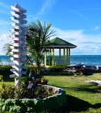 Direction Sign at Shines Conch Shack, Mangrove Cay, Andros Island, The Bahamas 526 