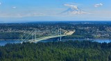 Tacoma Narrow Bridges, Gig Harbor, The Narrows, Mount Rainier, Tacoma, Washington 197a  