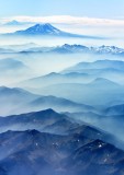 Smoke Filled Valley and Mount Adams and Mt Hood, Cascade Mountains, Washington 171 