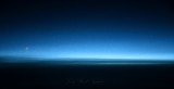 Blue Sunset and Crescent Moon over Southern Oregon at 40,000 feet 088  