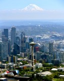 Space Needle,  Seattle, Mount Rainier, Pacific Science Center, Seattle Monorail, Great Wheel, Centerylink Field, Safeco  