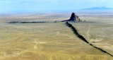 Shiprock Peak, Navajo-Ts Bitʼaʼ, Rock with Wings or Winged Rock, Navajo Nation in San Juan County, New Mexico 1240