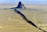 Shiprock Peak, Navajo-Ts Bitʼaʼ, Rock with Wings or Winged Rock, Navajo Nation in San Juan County, New Mexico 1243 