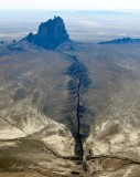 Shiprock Peak, Navajo-Ts Bitʼaʼ, Rock with Wings or Winged Rock, Navajo Nation in San Juan County, New Mexico 1293 