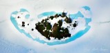 Islet Surrounded by Melting Ice on Lake Dorothy, Cacade Mountains, Washington 288  