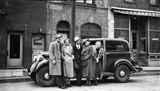Posing with the car 