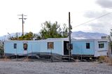 Keeler long blue abandoned trailer