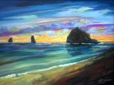Haystack Rock on Cannon Beach  Acrylic on Canvas-24x18