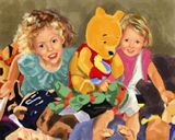 Kaela & Abby with stuffed animals