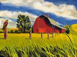 Red Barn & Hawk  original not available