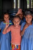 School Children with Pen Gifts