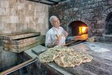 Baker Making Flatbread