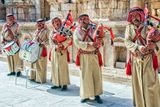 Bagpipe Band in the South Theater of Jerash, Jordan.