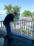 Cleaning the deck