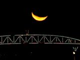 Moon over Auckland Harbour Bridge