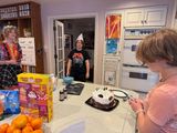 Annie and Amy and KJ getting ready for cake!
